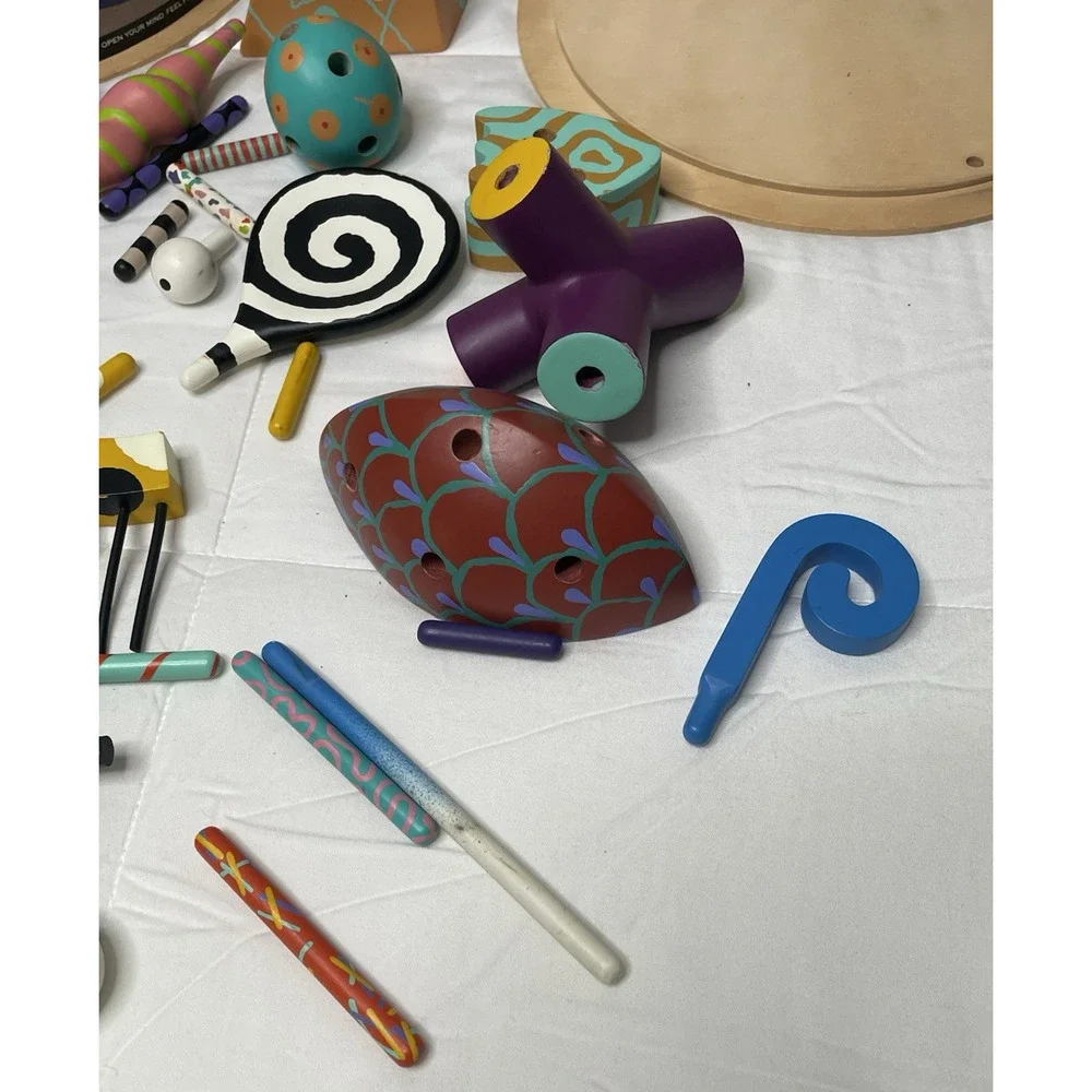 Vintage 1989 ZoLO 2 Playsculpture Set Higashi Glaser Design Wooden Art Toy Lot w
